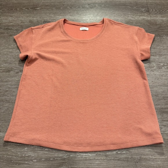 Tommy John Shirt Womens Small‎ Pink Pullover Waffle Knit Short Sleeves Comfort - Picture 1 of 8